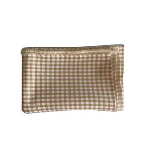 Vintage Gold White Textured Poly Check Fabric 1 1/8 Yard 60” Width, 42” Length